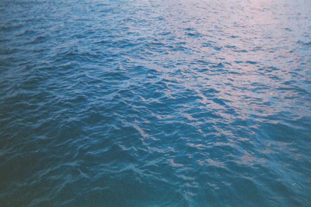 Turquoise ocean water rippling in sunlight
